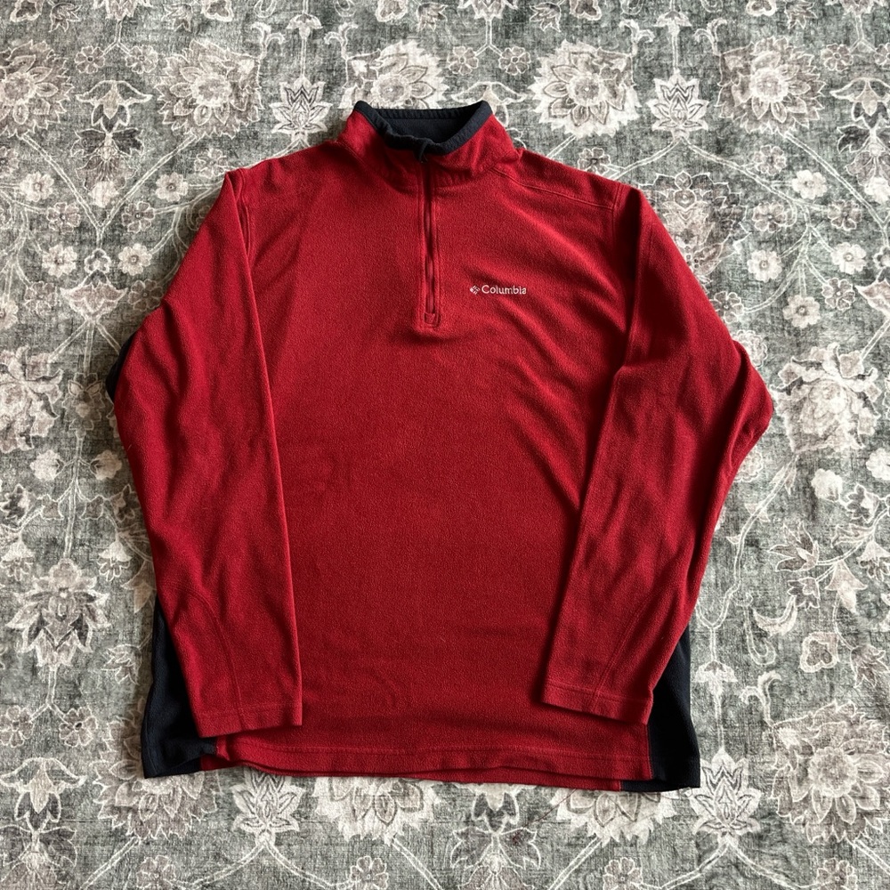 Columbia Red and Gray Fleece Pullover